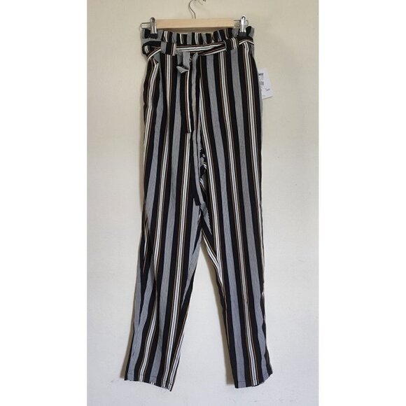 Zumies Love Fire NWT belted striped paperbag pants size small - Picture 7 of 8